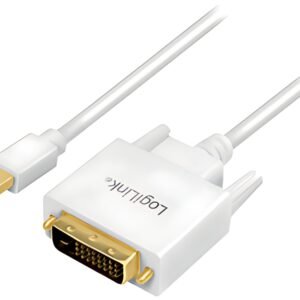 LogiLink Câble adaptateur Mini DisplayPort - DVI, blanc