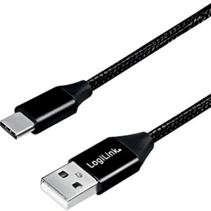 LogiLink Câble USB 2.0, USB-A - USB-C mâle, 1,0 m, noir