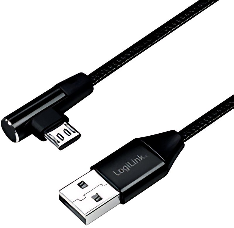 LogiLink Câble USB 2.0, USB-A - Micro USB, 0,3 m, noir