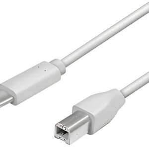 LogiLink Câble USB 2.0, USB-C - USB-B mâle, 1,0 m, gris