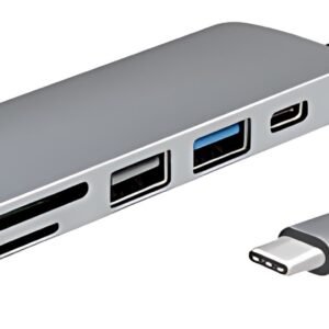 LogiLink Hub multifonction USB-C 6-en-1, argenté