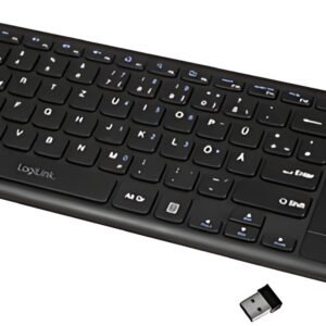 LogiLink Tastatur mit Touchpad, kabellos, schwarz