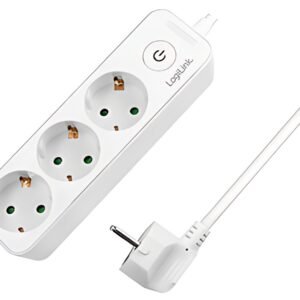 Multiprise LogiLink, 3 prises, avec interrupteur, blanc