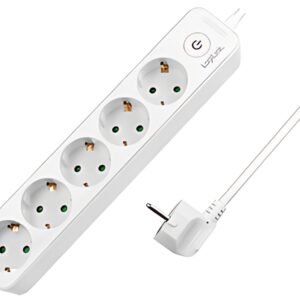 Multiprise LogiLink, 5 prises, avec interrupteur, blanc