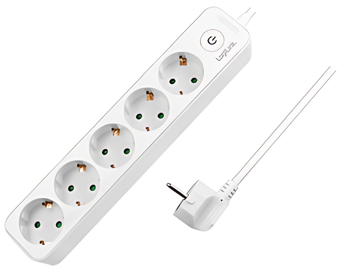 Multiprise LogiLink, 5 prises, avec interrupteur, blanc
