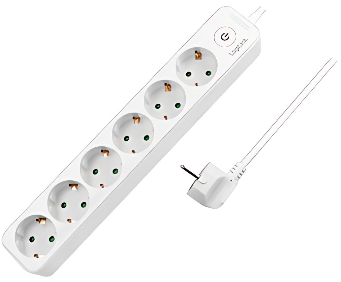 Multiprise LogiLink, 6 prises, avec interrupteur, blanc
