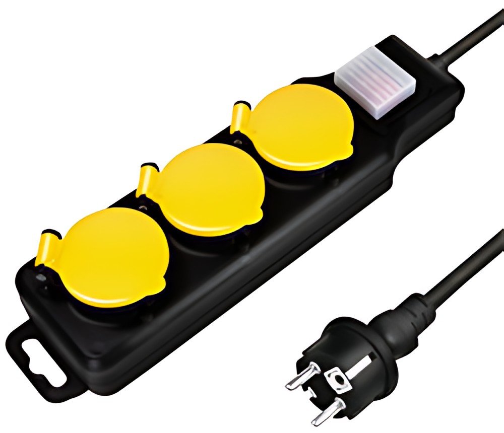 Multiprise extérieure LogiLink, 4 prises, noir, IP44