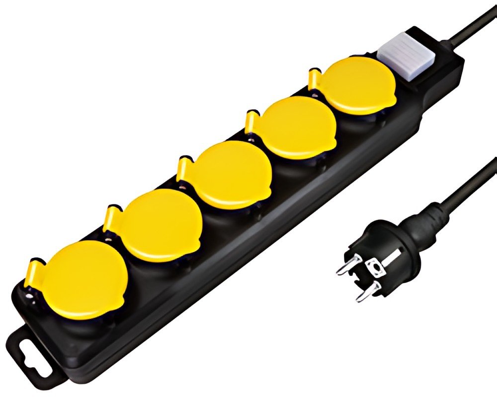 Multiprise extérieure LogiLink, 5 prises, noire, IP44