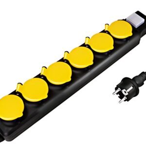 Multiprise extérieure LogiLink, 6 prises, noire, IP44