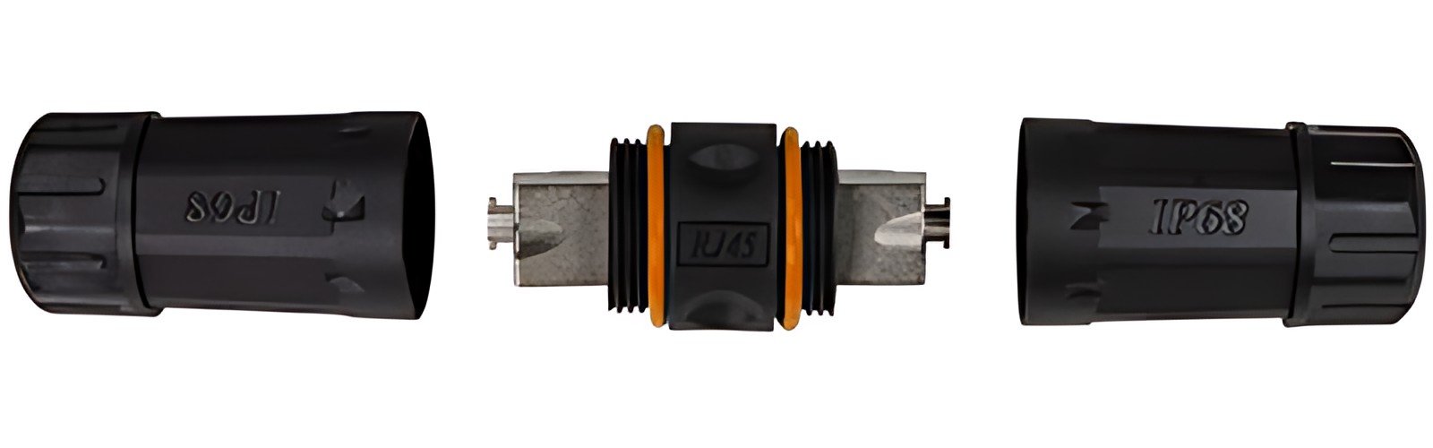 LogiLink Connecteur extérieur de câble, Cat.6A / Cat.7, noir