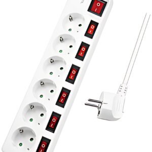 LogiLink Multiprise Euro, 6 prises, interrupteurs général