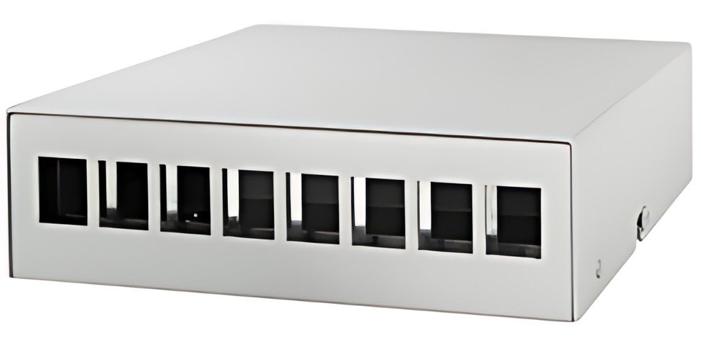 LogiLink Boîtier point de consolidation, 8 ports, gris clair