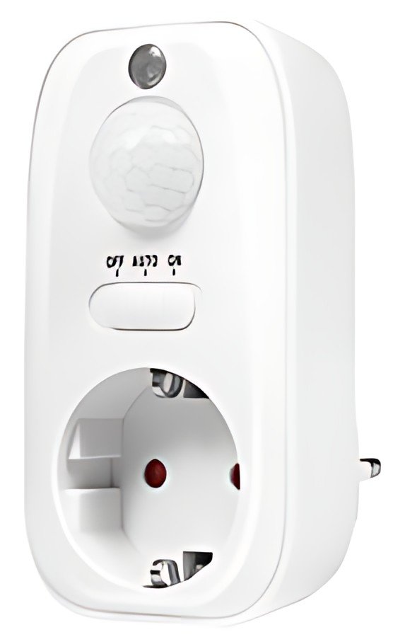 Fiche adaptateur LogiLink avec détecteur de mouvement, blanc