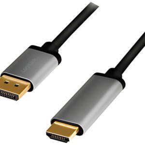 LogiLink Câble DispolayPort - HDMI, 2,0 m, noir/gris