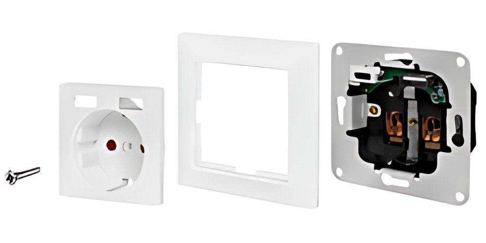 Prise encastrée LogiLink, 1x CEE 7/3, 1x USB-A, 1x USB-C
