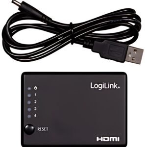 LogiLink Distributeur HDMI 4K/30 Hz, fin, 4 ports, noir