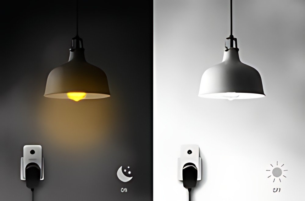 Fiche adaptateur LogiLink avec capteur crépusculaire, blanc