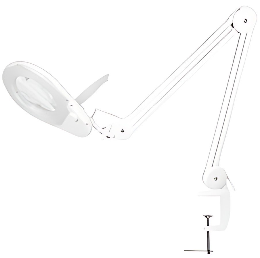 LogiLink Lampe loupe à LED, avec pince, blanc