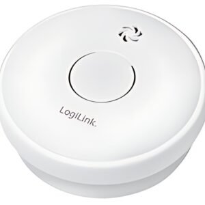 LogiLink Détecteur de fumée, pile zinc-carbone 9V incl,blanc