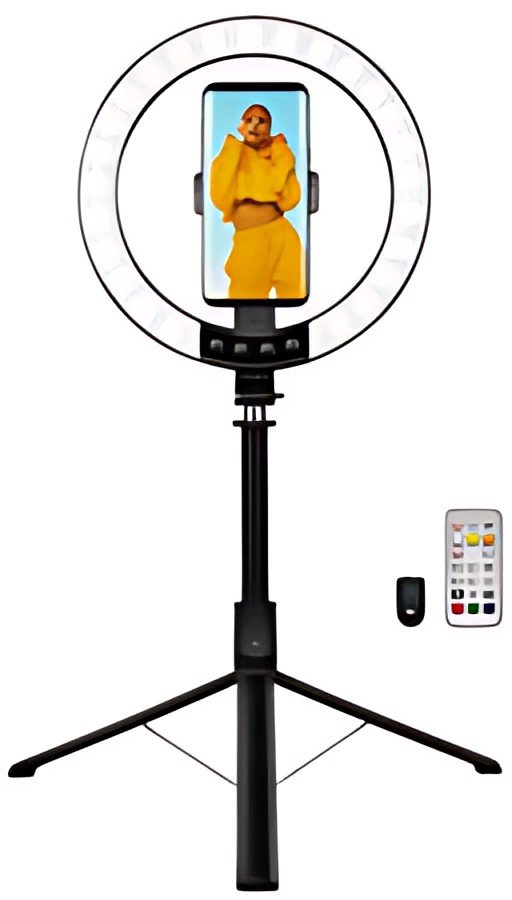 LogiLink Anneau lumineux pour smartphone avec trépied/perche