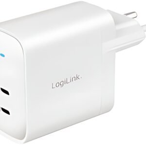LogiLink Adaptateur de prise USB, 2x USB-C PD, 40 W, blanc