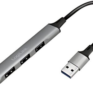 LogiLink Slim Hub USB 3.0, 4 ports, boîtier aluminium, gris