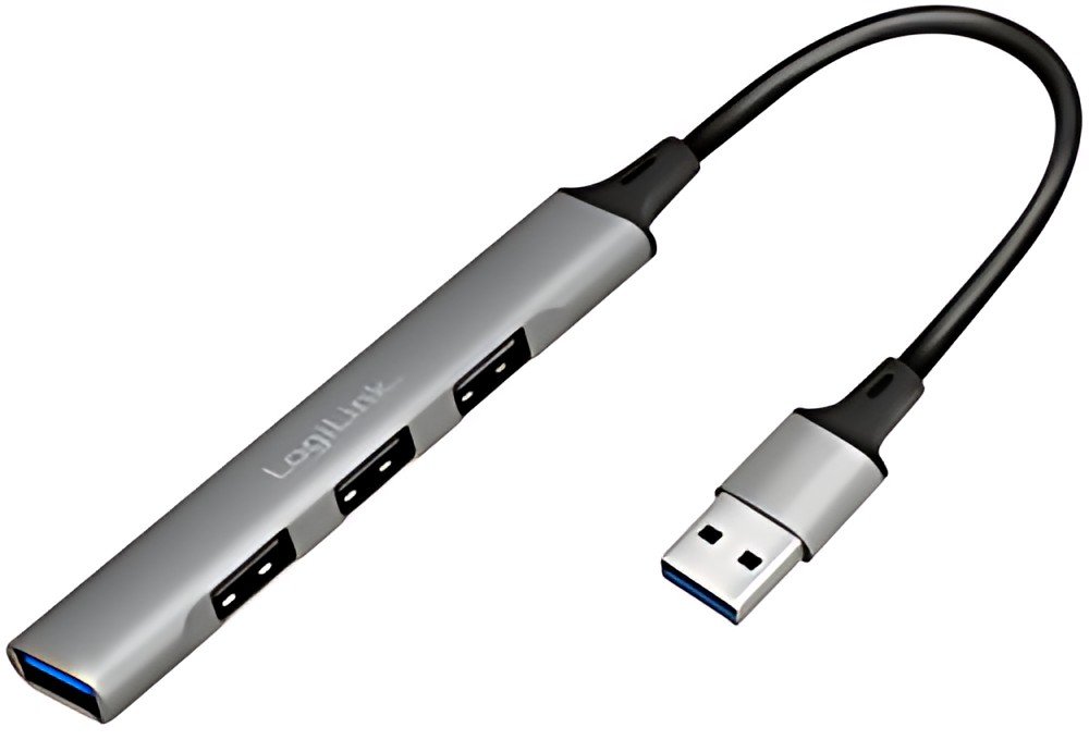 LogiLink Slim Hub USB 3.0, 4 ports, boîtier aluminium, gris