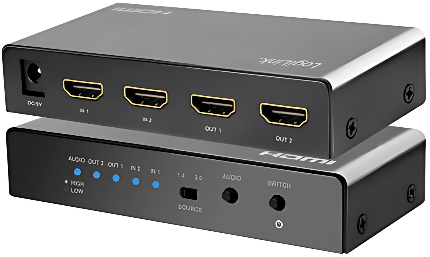LogiLink Commutateur HDMI 4K/60 Hz, 2x 2, bidirectionnel