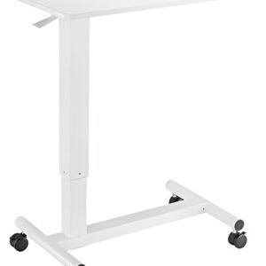 LogiLink Table de lit à roulettes à vérin à gaz, blanc