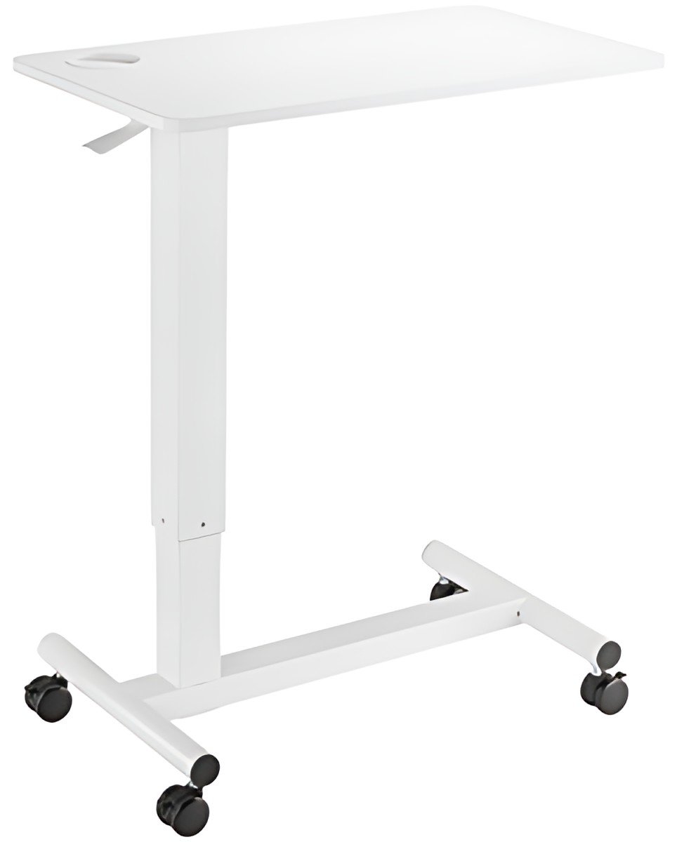 LogiLink Table de lit à roulettes à vérin à gaz, blanc