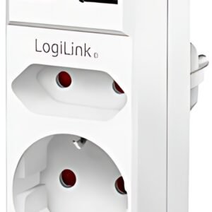 Prise adaptateur LogiLink avec 2 ports USB, prise Euro et amp;