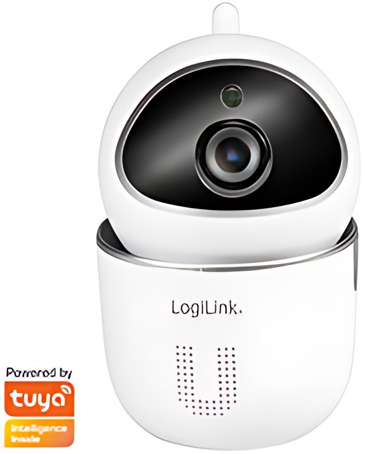 LogiLink Caméra IP Smart Wi-Fi, compatible Tuya, blanc