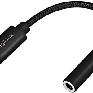 LogiLink Câble adaptateur USB-C - jack, 130 mm, noir