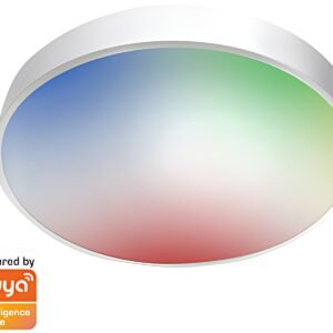 LogiLink Plafonnier LED WiFi Smart, compatible Tuya, blanc