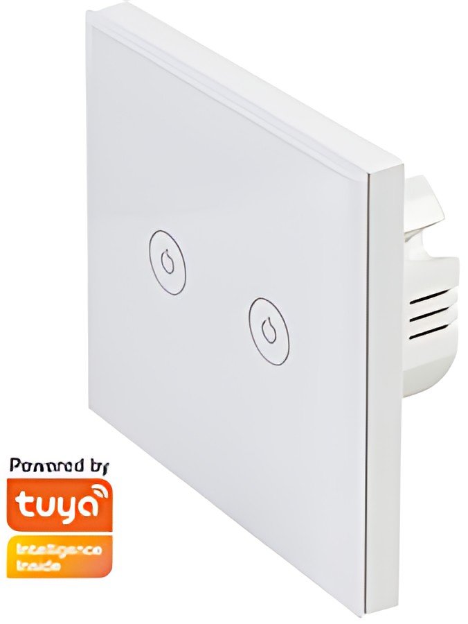 LogiLink Interrupteur mural RGB WiFi Smart, 2 boutons, blanc