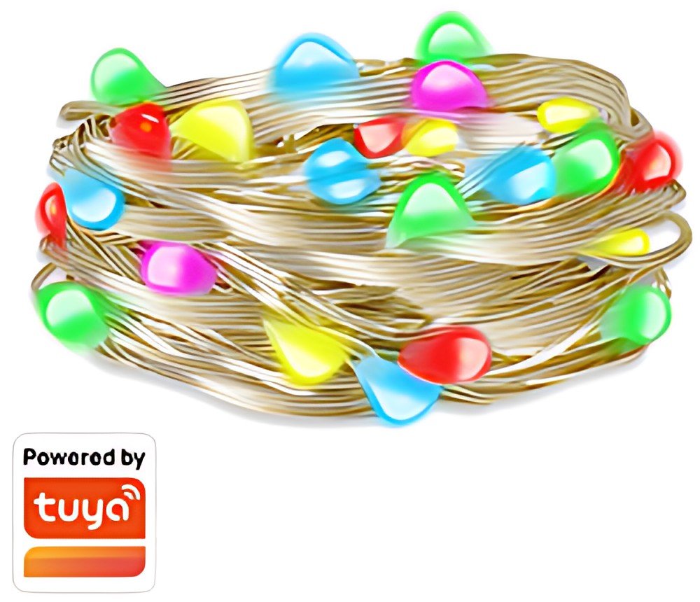 Guirlande lumineuse LogiLink Wi-Fi Smart RGB avec télécommande, 5 m