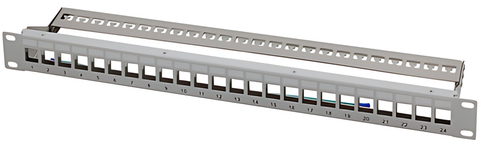 LogiLink Panneau de brassage 19" Keystone, 24 ports, gris