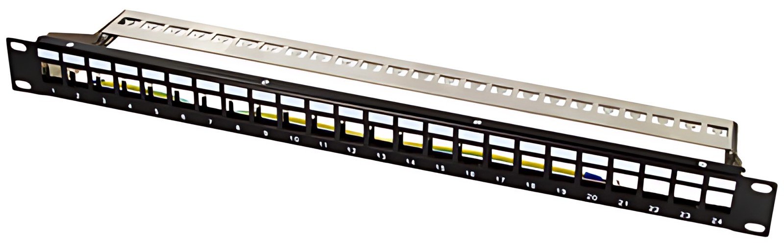 LogiLink Panneau de brassage 19" Keystone, 24 ports, noir