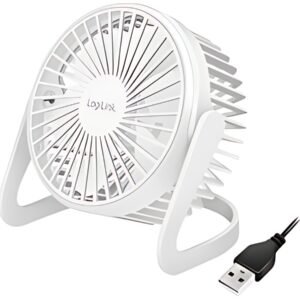 LogiLink Ventilateur de bureau USB, 30 dB, blanc