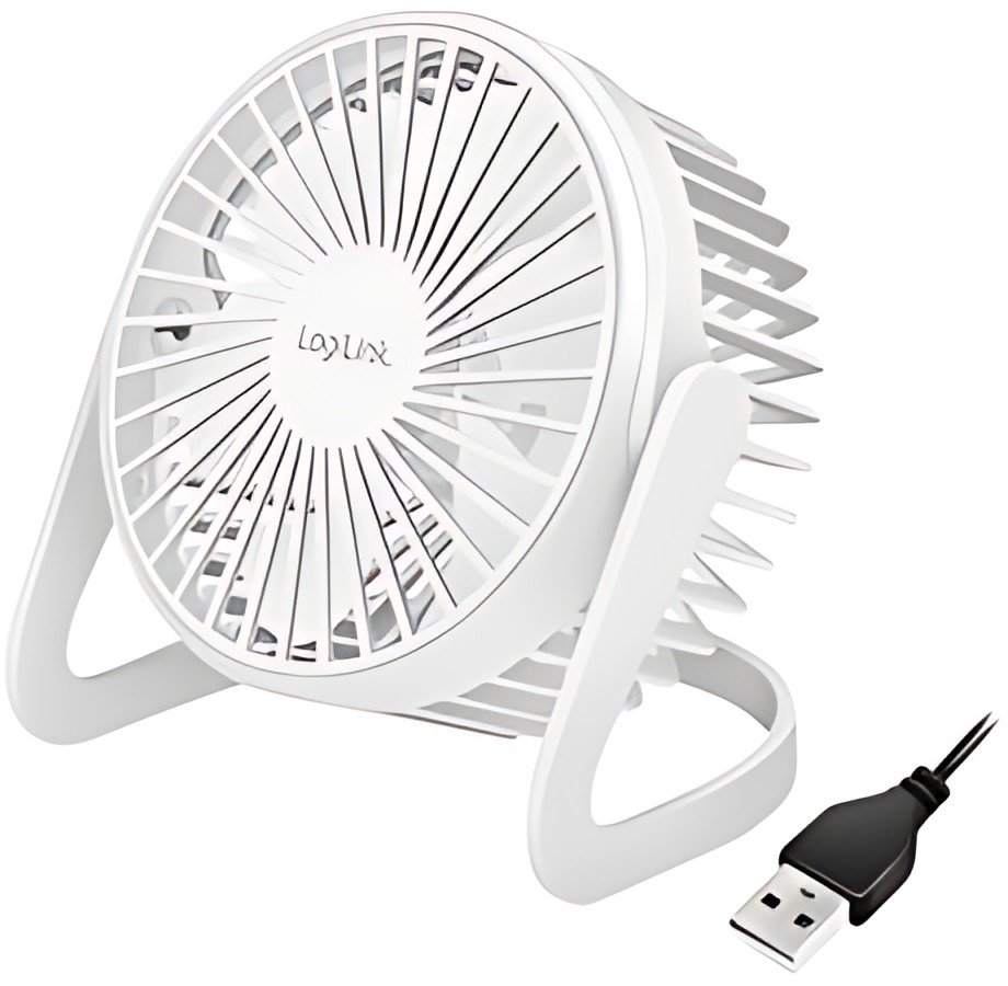 LogiLink Ventilateur de bureau USB, 30 dB, blanc