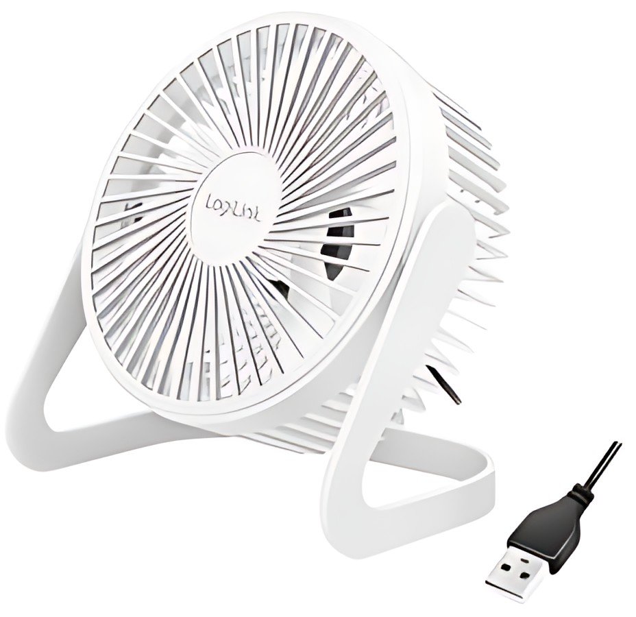 LogiLink Ventilateur de bureau USB, 40 dB, blanc