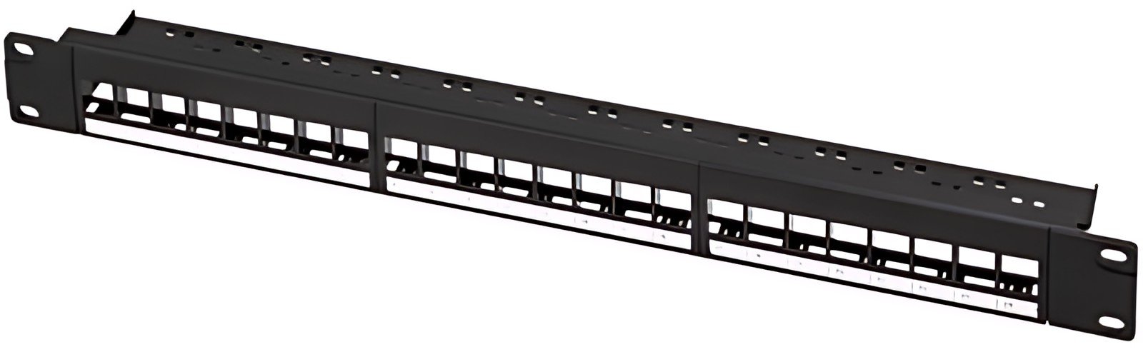 LogiLink Panneau de brassage 19" Keystone, 24 ports, noir