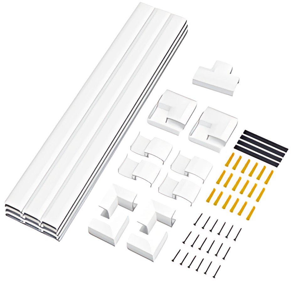 LogiLink Kit de goulottes pour installation murale, blanc