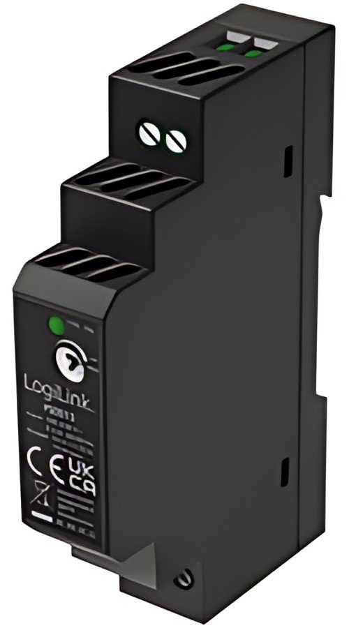 LogiLink Bloc d'alimentation pour rail DIN, 15 W, 12 V, noir