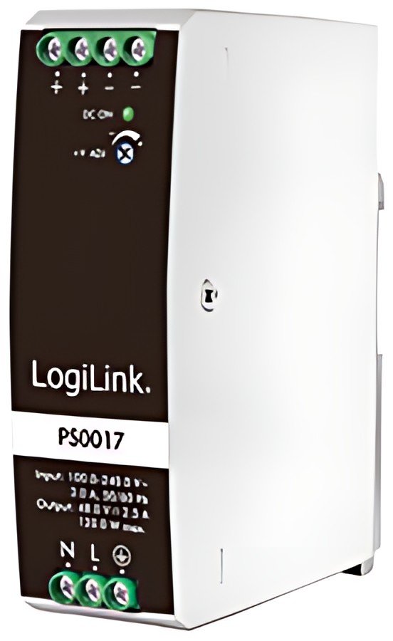 LogiLink Bloc d'alimentation pour rail DIN, 120W, 24V, blanc