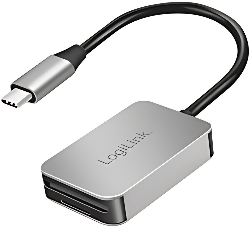 LogiLink Lecteur de cartes dual USB-C 3.2 Gen1, aluminium