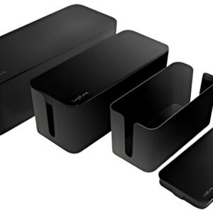 LogiLink Set de boîtes à câbles, 3 tailles, noir