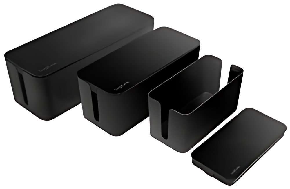 LogiLink Set de boîtes à câbles, 3 tailles, noir