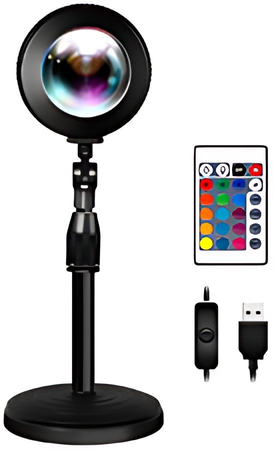 LogiLink Lampe de projection Sunset avec télécommande, noir