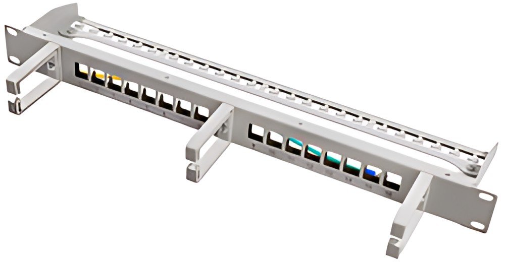 LogiLink Panneau de brassage Keystone 19", 16 ports, gris